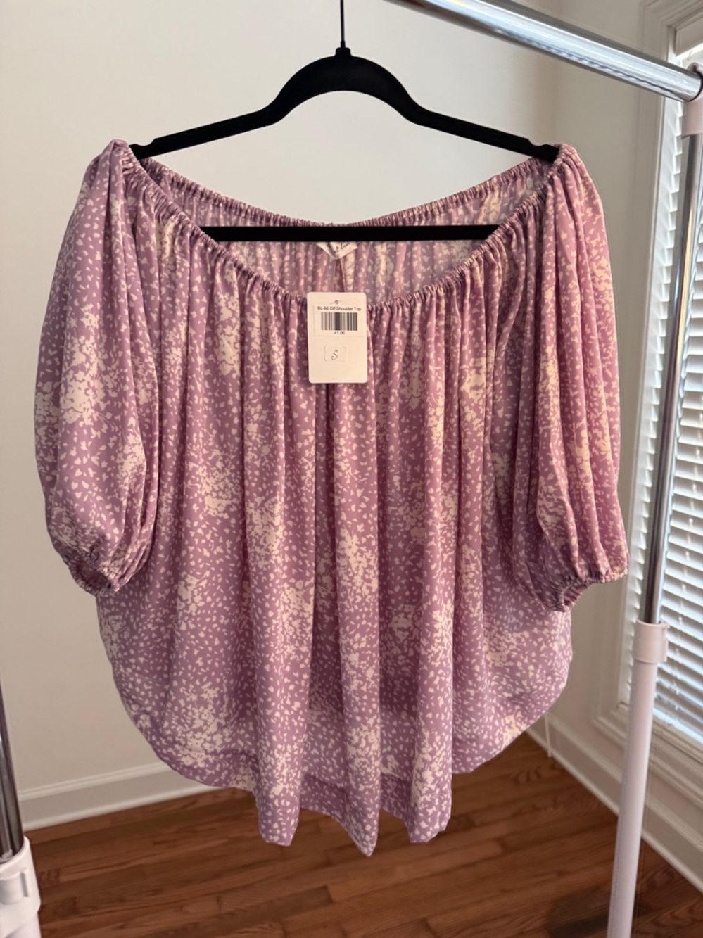 BUCKETLIST Lavender and White Blouse, New With Tags